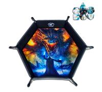 Power Beast Dungeon Tavola Dadi Mago e Drago, Vassoio Dadi, Set Con +7 Pezzi Inclusi, Poliedrici per D&D, Dungeons And Dragons, DND, Dungeon Master, Giochi di Ruolo