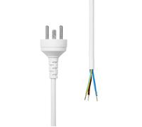 Power Cord Denmark EDB to - Open End 1M White - Warranty: 360M NEW