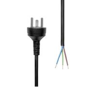 Power Cord Denmark EDB to - Open End 2M Black - Warranty: 360M NEW