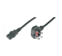 Power Cord, UK plug, 90ø angled - C13 M/F, 1.8m, H05VV-F3G 0.75qmm, fuse 5A, black