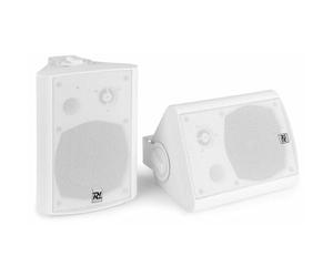 Power Dynamics DS50AW - Altoparlanti Bluetooth a 2 vie, 100 watt, bianco, 5,25", consegnato in coppia con staffa di fissaggio, uso interno ed esterno, attivo/passivo, presa 3,5 mm AUX