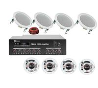 Power Dynamics Impianto Audio Filodiffusione 8 Altoparlanti da Incasso 5'+Bluetooth+100Mt Cavo - Sistema PA