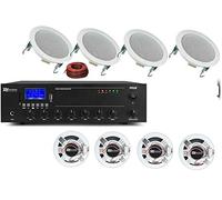 Power Dynamics Impianto Audio Filodiffusione Locali 100Watt+8 Altoparlanti Bluetooth 100Mt Cavo Stereo