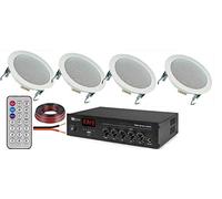 Power Dynamics KIT AUDIO FILODIFFUSIONE BLUETOOTH+USB+RADIO FM+TELECOMANDO+4CASSE DA INCASSO