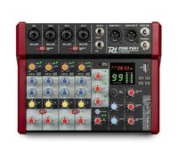 Power Dynamics PDM-Y401 - Mixer Audio a 4 canali di Alta qualità, Bluetooth, 48 V Phantom Power, Slot Audio USB-C per registrazioni in Studio, 99 Effetti DSP, 24 Bit, 48 kHz, Jack e XLR (6 Canali)
