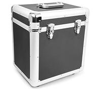Power Dynamics - Valigia per dischi in vinile RC80, portatile per 80 LP da 30 cm, interno in schiuma, telaio leggero, colore nero