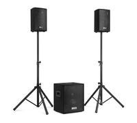Vonyx VX0812BT 2.1 Set di altoparlanti attivi 12", subwoofer da 12", 2 satelliti da 8", Bluetooth, lettore USB e SD, ingresso microfono con effetto Echo, ingresso e uscita linea, Equalizzatore