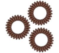 Power - Elastici per capelli, colore marrone, confezione da 3, extra forti, impermeabili, senza tracce, perfetti per lo sport, adatti a tutti i tipi di capelli