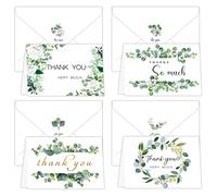 POWER FLOWER 48 Pacchetti di biglietti di ringraziamento con buste bianche abbinati - Design vegetale perfetto per matrimoni, baby shower, compleanni, piccole imprese 4x6 pollici (682)
