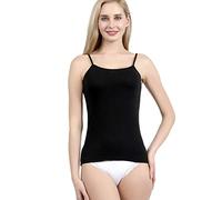 POWER FLOWER Canotta in Cotone Donna Canottiera Slim Fit - Design Italiano Ultra Morbido (920-Black, S)