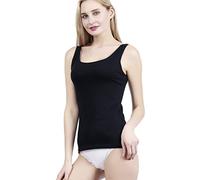 POWER FLOWER Canotta in Cotone Donna Canottiera Slim Fit - Design Italiano Ultra Morbido (926-Black, S)