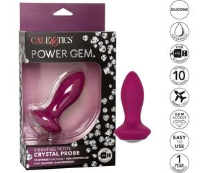 Power gem plug anale vibro 9,5 cm motore in punta viola ricaricabile silicone