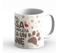 power gift UNA CASA NON A COMPLETA... (ITA) tazza da caffè, tazza da tè in ceramica di alta qualità. Una tazza con la grafica di un animale domestico e un'apposita scritta in italiano. 09.