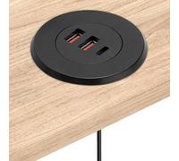 Power Grommet Desktop - Hub del caricatore USB da incasso, porta cavo di risciacquo | Presa di montaggio rotonda per tavolo, blocco di ricarica per foro per mobili, stazione di presa per tablet