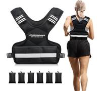 POWER GUIDANCE Giubbotto Zavorrato Regolabile 5-9KG / 9-14.4KG con Riflettori | Per Corsa, Allenamento e Forza | Design Traspirante Unisex (Nero - 9 - 14,4 kg)