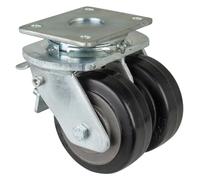Power&Handel - Doppio rullo per carichi pesanti, Ø 125 mm, larghezza: 2 x 50 mm, 550 kg