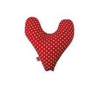 POWER INN Cuscino per petto Hope, circa 32 x 34 cm, cuscino a forma di cuore per alleviare il dolore dopo mastectomia, morbido cuscino per avambraccio o ascelle, 100% cotone (rosso con pois bianchi
