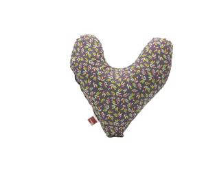 POWER INN Cuscino per petto Hope, circa 32 x 34 cm, cuscino a forma di cuore per alleviare il dolore dopo mastectomia, morbido cuscino per avambraccio o ascelle, 100% cotone (grigio - motivo colorato)