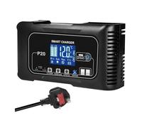 Power Inverter Caricabatterie Per 10A/20A 12V 24V Caricabatterie A Impulsi Completamente Automatico Per Manutenzione Batterie Al Litio Lifepo4 AGM Al Piombo-acido(20A Charger-UK Plug)