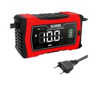 Power Inverter Caricabatterie Per 10A/20A 12V 24V Caricabatterie A Impulsi Completamente Automatico Per Manutenzione Batterie Al Litio Lifepo4 AGM Al Piombo-acido(10A Red-EU Plug)