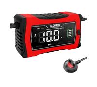 Power Inverter Caricabatterie Per 10A/20A 12V 24V Caricabatterie A Impulsi Completamente Automatico Per Manutenzione Batterie Al Litio Lifepo4 AGM Al Piombo-acido(10A Red-UK Plug)