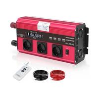 Power Inverter Convertitore Potenza Per Auto 1300W/2600W DC12V AC220V UE E Presa Universale Uscita USB Invertitore Tensione Di Ricarica Rapida Display A LED(3000W-6000W red)