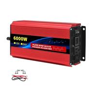 Power Inverter Convertitore Potenza Per Auto 1600w-10000W Convertitore Tensione Portatile Con Display A LED Inverter A Onda Sinusoidale Pura 12V/24V A CA 110V 60Hz Invertitore(12V 110V 6000W 60HZ)