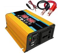 Power inverter Inverter Auto 4000W 12V A 220V/110V LED Convertitore Adattatore Caricabatterie Trasformatore Di Tensione USB Doppio Onda Sinusoidale Modificata(Giallo)