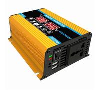 Power inverter Inverter Auto Da 12V A 220V 110V 230V Picco 600W Protezione Convertitore Solare A Onda Sinusoidale Da 4000W Con Display Di Tensione Carica(Yellow DC12V-AC220V)