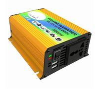 Power inverter Inverter Solare Da 600W 12V A 110V 220V Convertitore Trasformatore A Onda Sinusoidale Da 300 W Con Carica Da 12 A 110V 220V Casa Invertitore di Tensione(Yellow DC12V-AC110V)