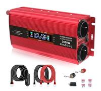 Power inverter Inverter Universale 12V/24V AC220V Con Display A LED Convertitore Da Campeggio All'aperto Con 4 Porte Adattatore Di Trasferimento Di Potenza(3000W LCD red,24V)