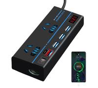 Power Inverters for Vehicles - 5.91 Inch USB Type C Charger | PC ABS Car Adapter - 12V 24V 200W Max Lighter Expansion Multi Device Charging for Travel Road Trips and Daily Use