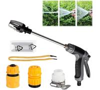 Power Jet Pistola ad alta pressione, ugello ad alta pressione per tubo da giardino, ugello girevole a 360°, pressione dell'acqua regolabile, ugello ad alta pressione per tubi da giardino, lavaggio