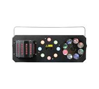 Power Lighting Meteor Vi - Set di luci 4 in 1: Derby, Wash, Gobos Moonflower, Laser Multipunto Rosso e Verde