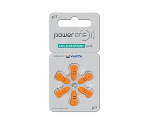 Power One by Varta 13 / PR48 / P13 1,45V Hearing Aid Battery - Mercury Free - 1x Blister