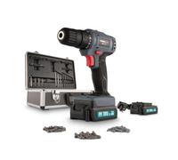 POWER plus POWESET1 POWERPLUS POWESET1-Taladro/atornillador 18v 2bat + 153 accesorios, 24 W, 18 V, giallo/nero