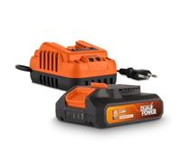 POWER plus Set di batterie e caricabatterie Dual Power POWDP90620-20 V, batteria da 2,0 Ah, per utensili da 20 V, caricatore da 2 A, per batterie da 20 V e 2 x 20 V, per avvitatore a batteria,