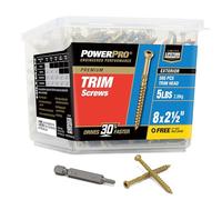 Power Pro 48637 - Viti per assetto, 8 x 2-1/2", per legno, ponte, composito e finiture esterne, resistenti alla ruggine, bronzo, vasca da 2,3 kg, 655 pezzi