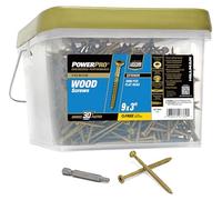 Power Pro 967788 Viti per legno, n. 9 x 3, viti per ponte esterno premium, resistenti alla ruggine, bronzo rivestito in resina epossidica, vasca da 2000 pezzi