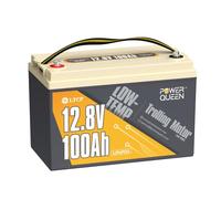 Power Queen 12,8V 100Ah Batteria LiFePO4 per Motore Elettrico per Pesca a Traina,Con Protezione a Bassa Temperatura, Grado A Celle di Batteria al Litio con 4000+ Cicli, Perfette per Batteria Barche