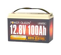 Power Queen 12V 100Ah Batteria al litio autoriscaldante per Camper