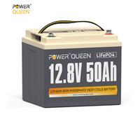 Power Queen Batteria al Litio 12.8V 50Ah 640Wh Batterie LiFePO4 a Ciclo Profondo