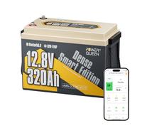 Power Queen Batteria LiFePO4 12V 320Ah Mini per Camper e Barca | 4096Wh, Bluetooth, BMS 200A, Protezione Bassa Temperatura, IP65, Espandibile 4P4S per Fotovoltaico e Off-Grid