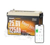 Power Queen Batteria LiFePO4 24V 125Ah con Bluetooth per Barche | IP67, Autoriscaldamento, 125A BMS, Prot. basse temp., 4P2S, ideale per Camper, Off-grid, Solare, Accumulo domestico