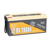 Power Queen Batteria LiFePO4 da 12 V, 280 Ah, a ciclo profondo, protezione contro le basse temperature, gruppo 8D, BMS da 200 A, 3584 Wh di energia, fino a 15000 cicli, per camion, camper, roulotte