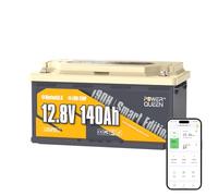 Power Queen LiFePO4 12V 140Ah H190 Batteria al litio per Camper