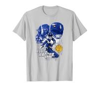 Power Rangers Blue Ranger Maglietta, Uomo, Argento, XXL