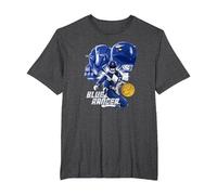 Power Rangers Blue Ranger Maglietta, Uomo Taglie Grandi, Grigio Scuro, 6X Tall