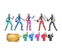 Power Rangers Dino Fury 5 Team Multipack - Action figure da 15,2 cm con chiavi e accessori per arma sciabola Chromafury (esclusiva su Amazon)