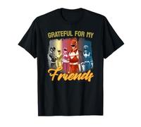 Power Rangers Grateful for My Friends Rangers Squad Maglietta